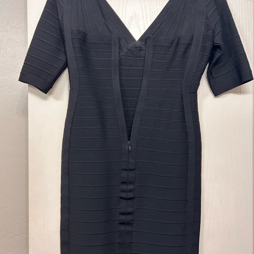 Herve Leger black knee length dress - Picture 2 of 4
